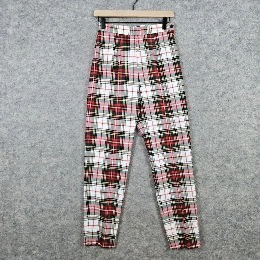 Ruff Hewn Women's Plaid Flannel Pants Size 4P Polyester Rayon Lightweight Petite